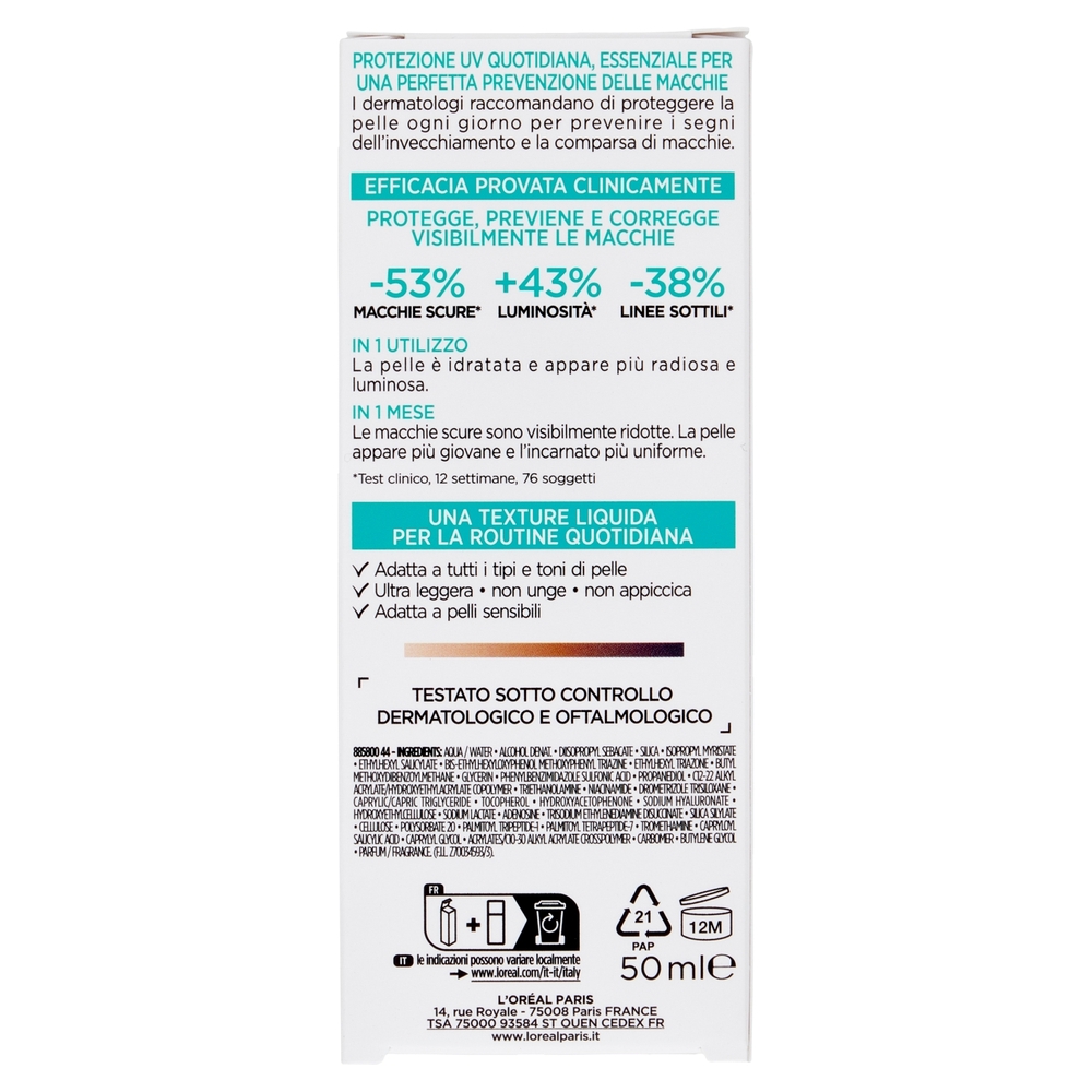L'Oréal Paris Bright Reveal Fluido UV Anti-Macchie SPF 50+ 50 ml
